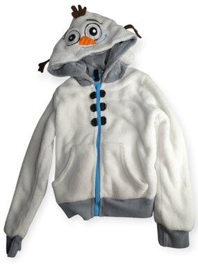 Disney Original Hoodsbee Frozen Olaf Plush Hooded Full Zip Jacket Size 5T